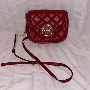 Michael Kors red women’s crossbody purse